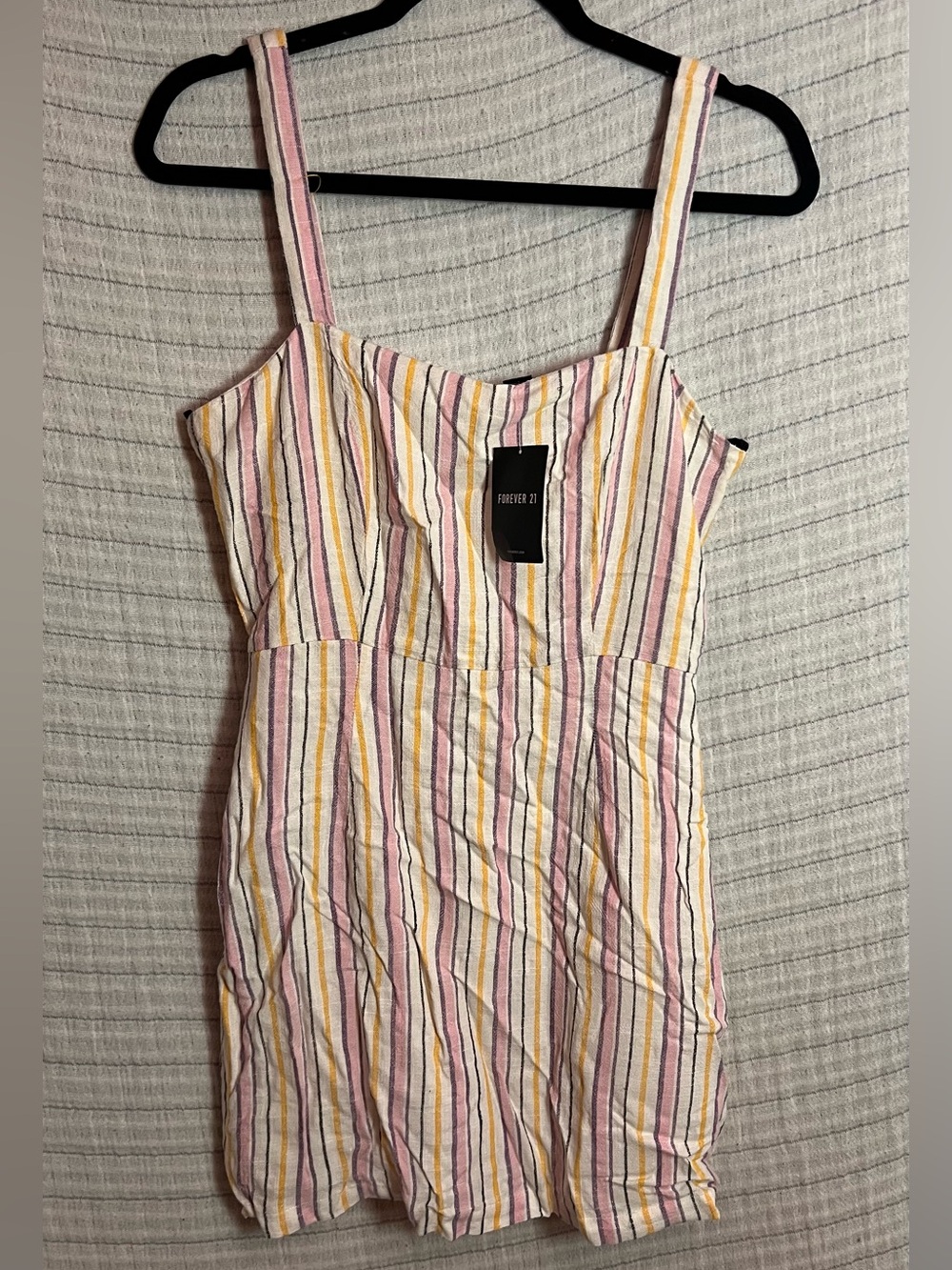 Forever 21 Striped Mini Dress in Pink & Yellow Size Medium NWT